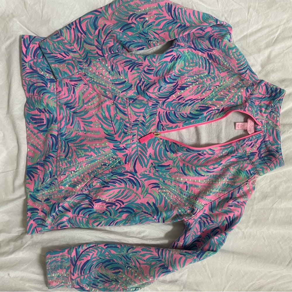 girls lily pulitzer quarter zip jacket, size L 8-10, in good condition